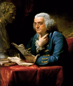 Портрет Бенджамина Франклина 1767 года кисти английского художника Дэвида Мартина (взят с Википедии)