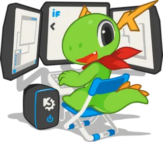 KDE's Developer Konqi mascot by Tyson Tan