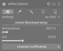 Модуль «white balance»