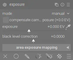 Модуль «exposure» / ручной режим
