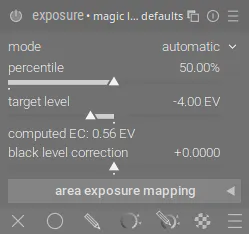 Модуль «exposure» / автоматический режим Модуль «exposure» / автоматический режим