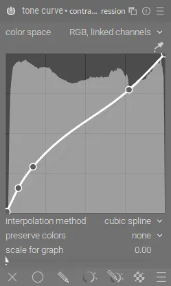 Модуль «tone curve» Модуль «tone curve»