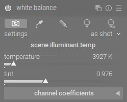 Модуль «white balance» Модуль «white balance»