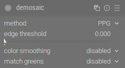 Модуль «demosaic» Модуль «demosaic»