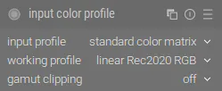 Модуль «input color profile» Модуль «input color profile»